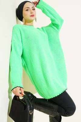 Pazarium - Çoban Dikiş Detaylı Triko Tunik Benetton