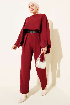 Pazarium - Kemerli Pelerinli Tulum Bordo