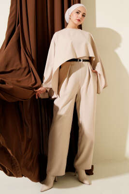 Pazarium - Kemerli Pelerinli Tulum Bej