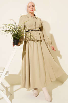 Pazarium - Pensli Kemerli Etekli İkili Takım Çağla Yeşili