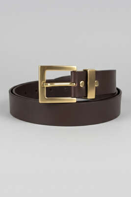 Pazarium - Gold Tokalı Klasik Kemer Kahve