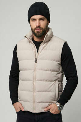 Pazarium - Yatay Dikişli Erkek Şişme Yelek Taş