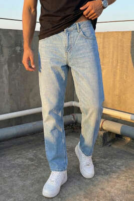 Pazarium - Baggy Erkek Kot Pantolon Yeşil