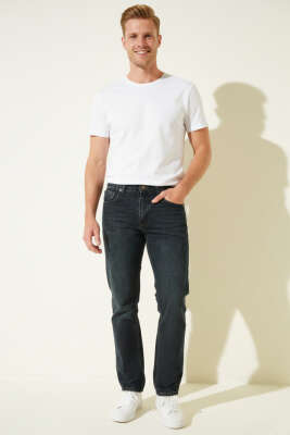 Baggy Erkek Kot Pantolon Kahve Tintli - Thumbnail