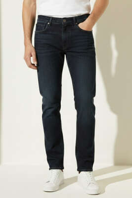 Normal Bel Erkek Kot Pantolon Lacivert - Thumbnail