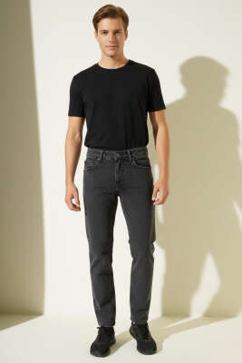 Baggy Erkek Kot Pantolon Koyu Gri - Thumbnail