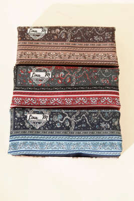 Pazarium - 3'lü Minik Çiçek Motifli Soft Şal Seti Asorti