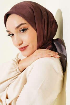 Pazarium - Batik Desen Modal Eşarp Kahve