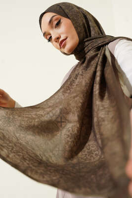 Pazarium - Batik Motifli Modal Şal Çağla Yeşili