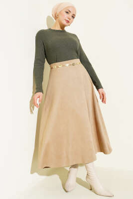 Bisiklet Yaka Fitilli Bluz Haki - Thumbnail