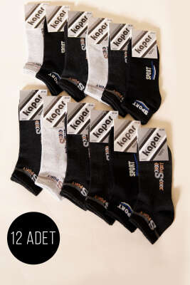 Pazarium - Erkek 12'li Patik Çorap Asorti 7