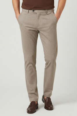 Pazarium - İtalyan Slim Erkek Pantolon Bej