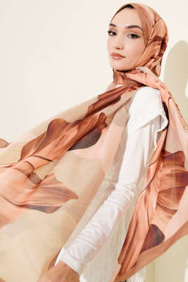 Pazarium - Mercan Desen Şal Latte