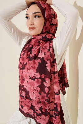 Desenli Bambu Kraş Bordo Serisi Asorti 2 - Thumbnail