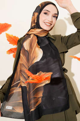 Mercan Desen Şal Siyah - Thumbnail