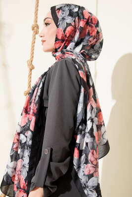 Manolya Desen Şal Siyah - Thumbnail