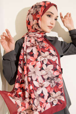 Pazarium - Manolya Desen Şal Bordo