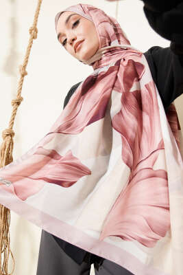 Mercan Desen Şal Pudra - Thumbnail