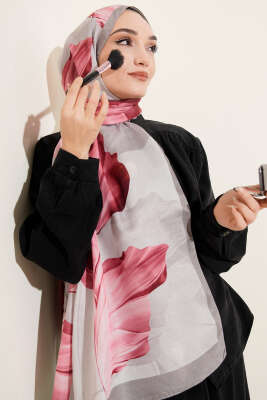 Mercan Desen Şal Gri - Thumbnail