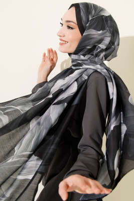 Mercan Desen Şal Antrasit - Thumbnail