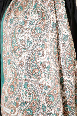 Çini Paisley Desen Şal Zümrüt - Thumbnail