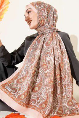 Pazarium - Çini Paisley Desen Şal Yavru Ağzı