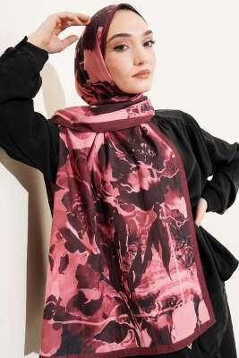 Pazarium - Desenli Bambu Kraş Bordo Serisi Asorti 9