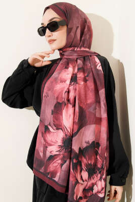 Desenli Bambu Kraş Bordo Serisi Asorti 7 - Thumbnail