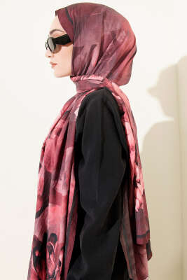 Desenli Bambu Kraş Bordo Serisi Asorti 7 - Thumbnail