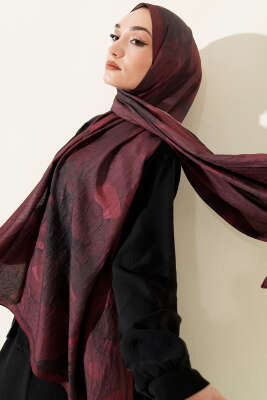 Desenli Bambu Kraş Bordo Serisi Asorti 3 - Thumbnail