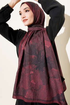 Desenli Bambu Kraş Bordo Serisi Asorti 3 - Thumbnail