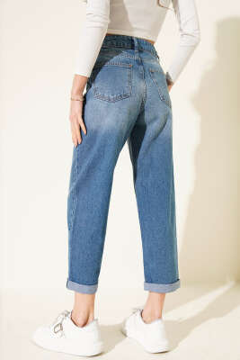 Duble Dar Paça Kot Pantolon Kot - Thumbnail