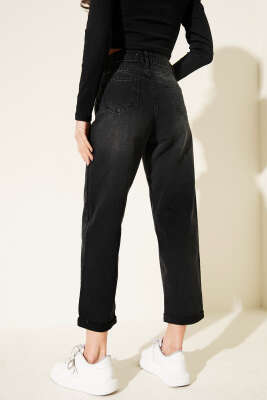 Duble Dar Paça Kot Pantolon Siyah - Thumbnail