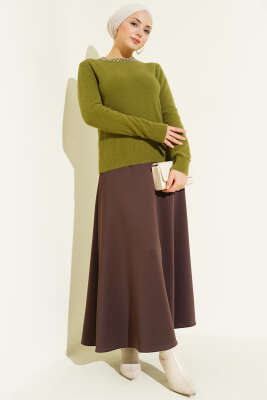 Yakası Taşlı Sakallı Kazak Yeşil - Thumbnail