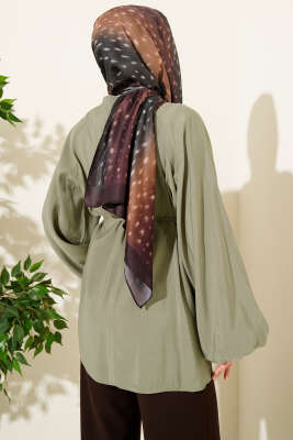 Balon Kol Tensel Tunik Çağla Yeşili - Thumbnail