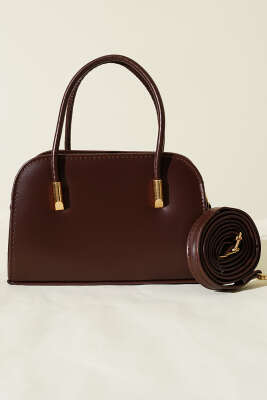 Deri El ve Omuz Çantası Acı Kahve - Thumbnail