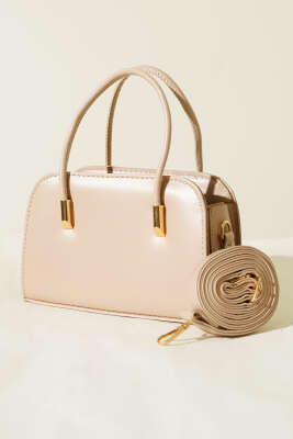 Deri El ve Omuz Çantası Bej - Thumbnail