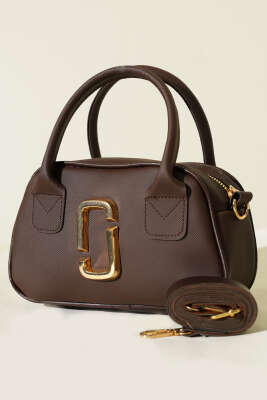 Gold Detaylı Mini Çanta Kahve - Thumbnail