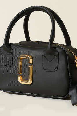 Gold Detaylı Mini Çanta Siyah - Thumbnail