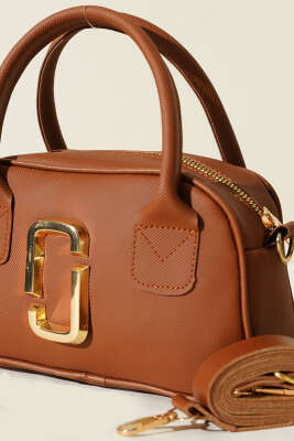 Gold Detaylı Mini Çanta Taba - Thumbnail