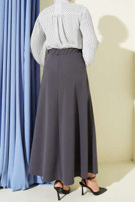 Beli Lastikli Kloş Dabıl Etek Füme - Thumbnail
