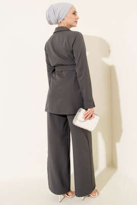 Metal Çıtçıtlı İkili Takım Füme - Thumbnail