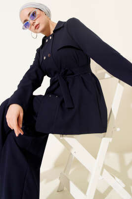 Pazarium - Metal Çıtçıtlı İkili Takım Lacivert