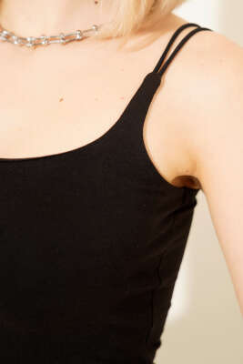 Çift İp Askılı Body Siyah - Thumbnail