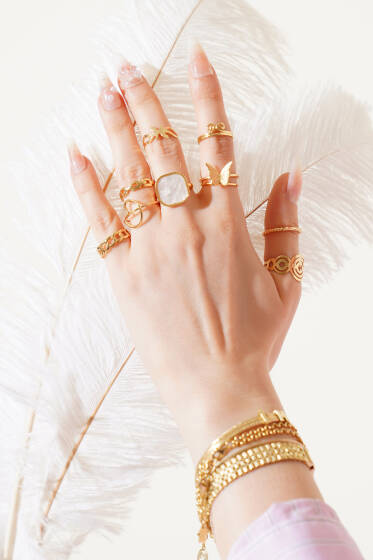 10'lu Figürlü Yüzük Seti Asorti 1 - Yüzük