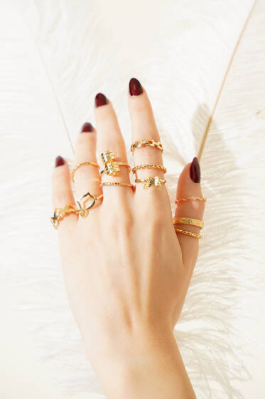 10'lu Kelebekli Yüzük Seti Asorti 1 - Yüzük