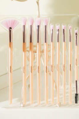 10'lü Makyaj Fırça Seti Pembe - Makyaj Aksesuarları