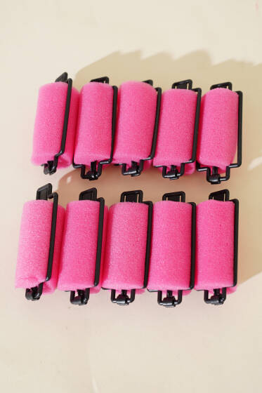 10'lu Süngerli Bigudi Fuşya - Saç Aksesuarları