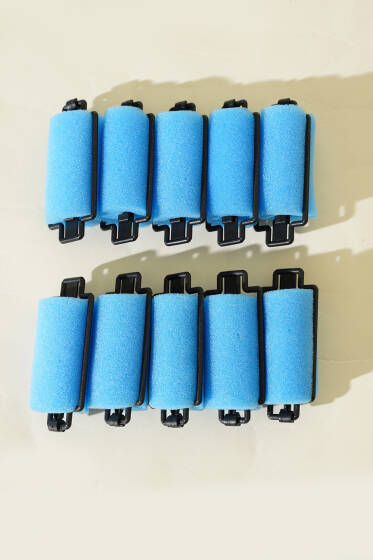 10'lu Süngerli Bigudi Mavi - Saç Aksesuarları