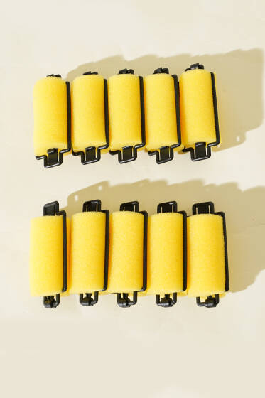 10'lu Süngerli Bigudi Sarı - Saç Aksesuarları